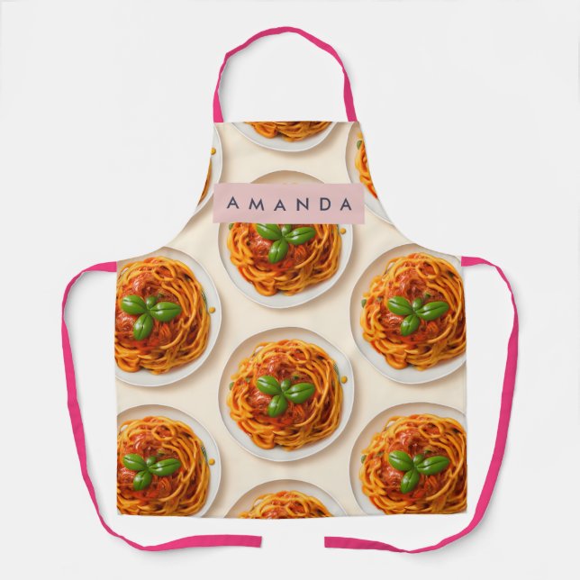 Personalisierter Spaghetti-Schüssel Foodie Schürze (Vorderseite)