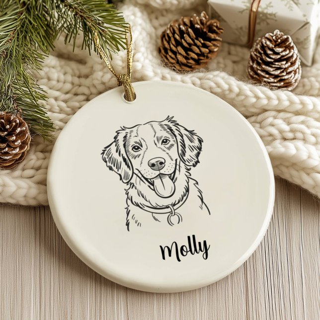 Personalisierter Spaniel-Hund Weihnachten Keramik Ornament (Von Creator hochgeladen)