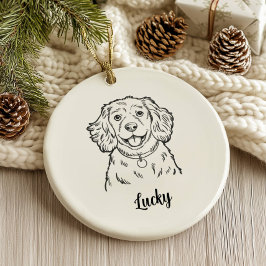 Personalisierter Spaniel-Hund Weihnachten Keramik Ornament