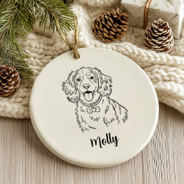 Personalisierter Spaniel-Hund Weihnachten Keramik Ornament