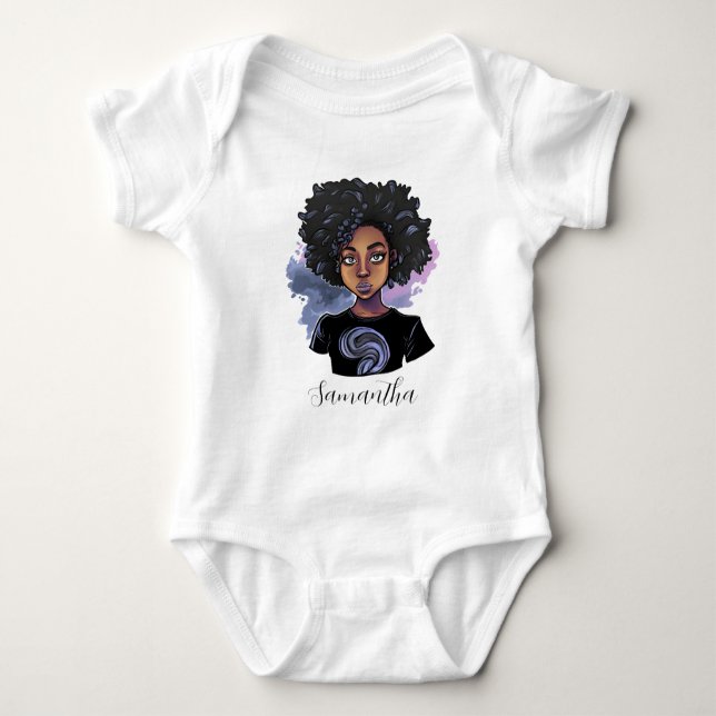 Personalisierter Sparkling-Afrikaner Baby Strampler (Vorderseite)