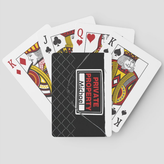 Personalisierter Spaß Cool Einzigartiges Monogramm Spielkarten (Rückseite)