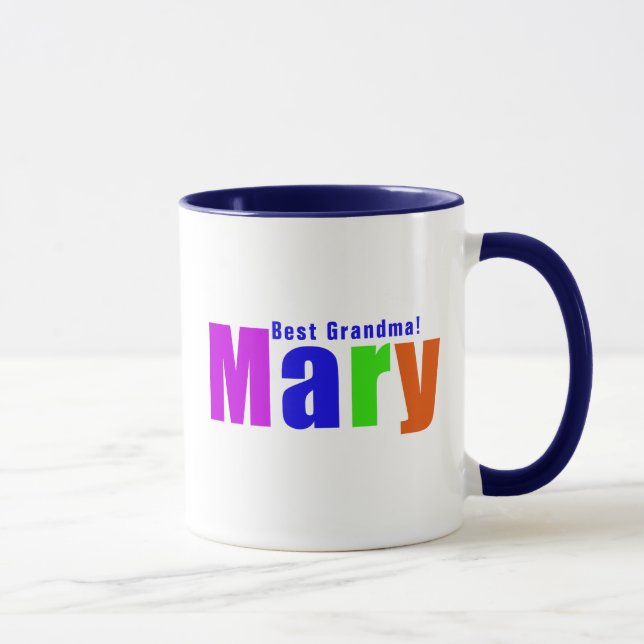 Personalisierter Spaß farbenfroher "Mary"-Name, du Tasse (Rechts)