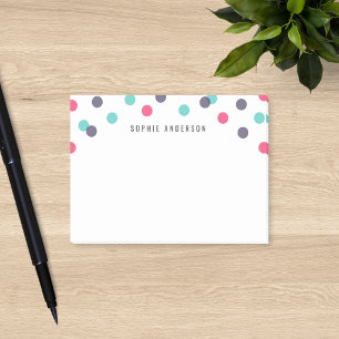 Personalisierter Spaß Indigo Pink Türkis Konfetti Post-it Klebezettel
