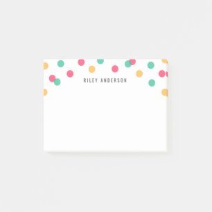 Personalisierter Spaß Orange Pink Aquamarin Confet Post-it Klebezettel