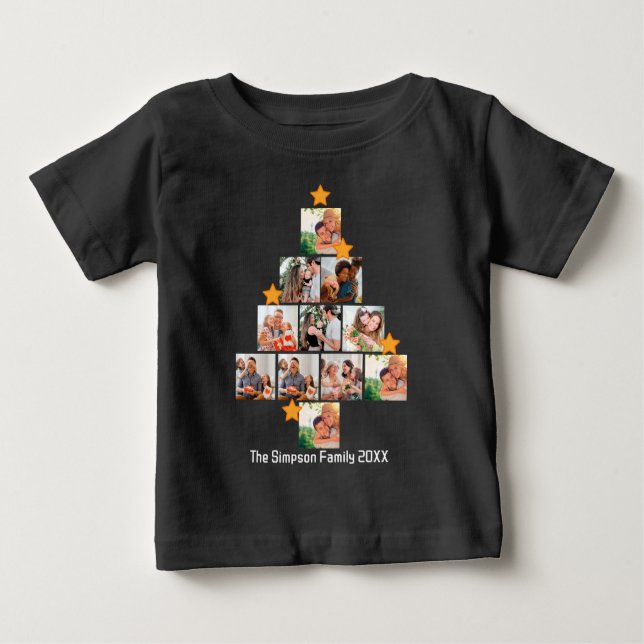 Personalisierter Spaß Weihnachten 11. FotoCollage Baby T-shirt (Vorderseite)