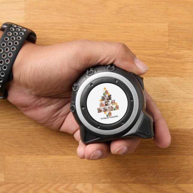 Personalisierter Spaß Weihnachten 11. FotoCollage Maßband (Zuhause)