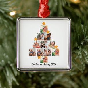 Personalisierter Spaß Weihnachten 11. FotoCollage Ornament Aus Metall