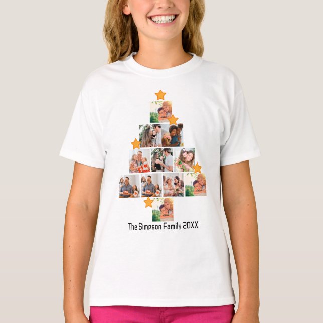 Personalisierter Spaß Weihnachten 11. FotoCollage T-Shirt (Vorderseite)