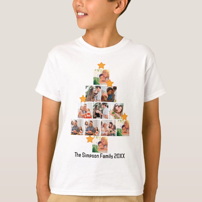 Personalisierter Spaß Weihnachten 11. FotoCollage T-Shirt (Vorderseite)