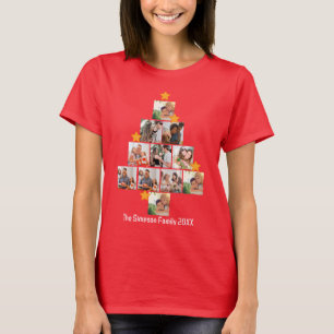 Personalisierter Spaß Weihnachten 11. FotoCollage T-Shirt