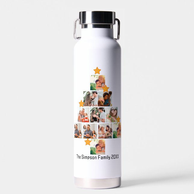 Personalisierter Spaß Weihnachten 11. FotoCollage Trinkflasche (Vorne)