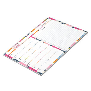 Personalisierter Speiseplan mit Fruchtmuster Notizblock