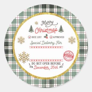 Personalisierter Spezialversand Nordpol Weihnachts Runder Aufkleber