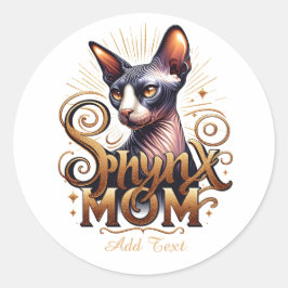 Personalisierter Sphynx Cat Mama Muttertag Runder Aufkleber
