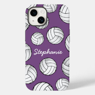 Personalisierter Spielername Volleyball Lila Case-Mate iPhone Hülle