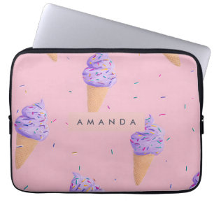 Personalisierter Spielzeug-Pastell-Eiscreme-Kegel- Laptopschutzhülle