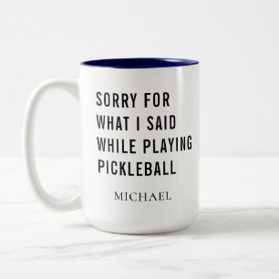 Personalisierter Sportwitz für Pickleball-Spieler Zweifarbige Tasse