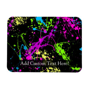 Personalisierter Spritzer Schwarz/Neon Magnet