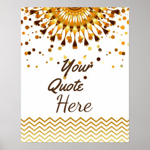 Personalisierter Spruch Gold Vintage Lotusblume Poster