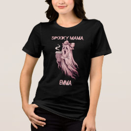 Personalisierter Spuk-Mama-Coquette-Kaffee-Geist Tri-Blend Shirt