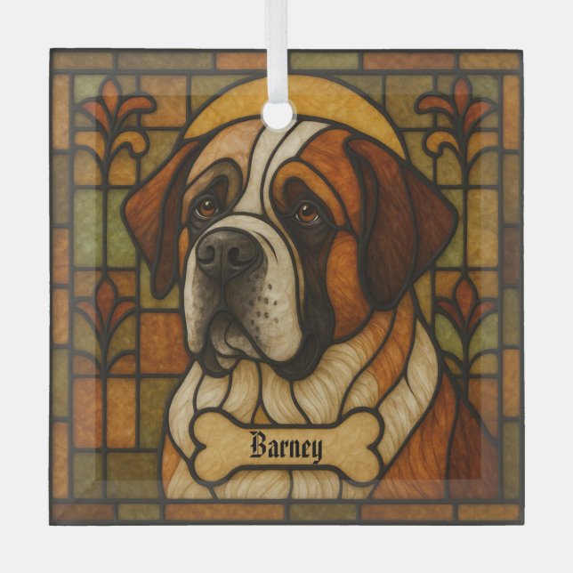 Personalisierter St. Bernard "Festglas" Ornament Aus Glas (Vorderseite)