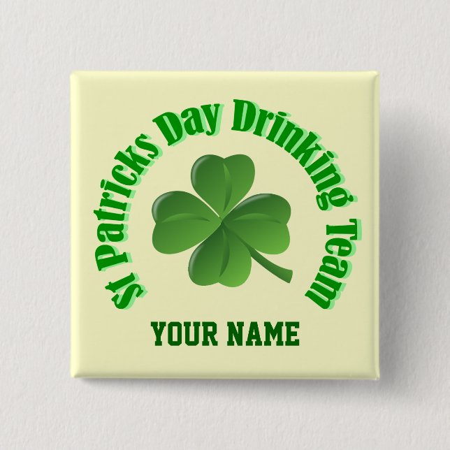Personalisierter St. Patrick-Tag Button (Vorderseite)