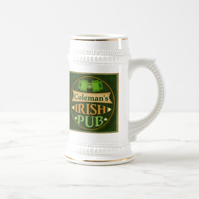 Personalisierter St Patrick Tagesirische Pub-Tasse Bierglas (Rechts)