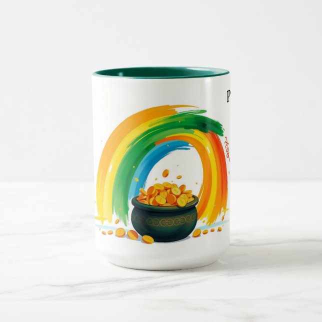Personalisierter St. Patrick's Day Goldtopf Tasse (Zentrum)