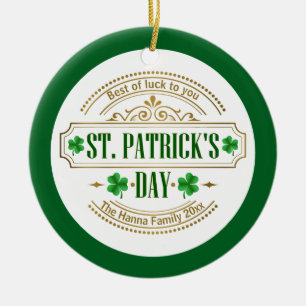 Personalisierter St. Patrick's Day I Glück der Ire Keramik Ornament