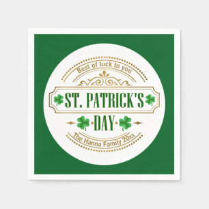 Personalisierter St. Patrick's Day I Glück der Ire Serviette