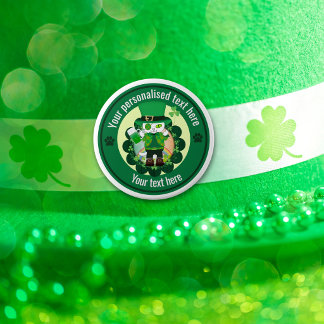 Personalisierter St. Patrick's Day Katzen-Schuhmac Button