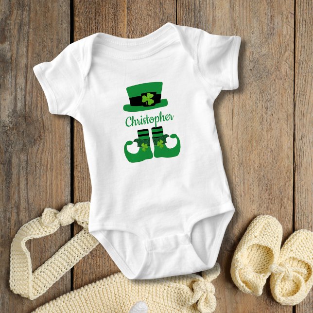 Personalisierter St. Patrick's Day Leprechaun Baby Strampler (Personalized St. Patrick's Day Baby Body Suit)