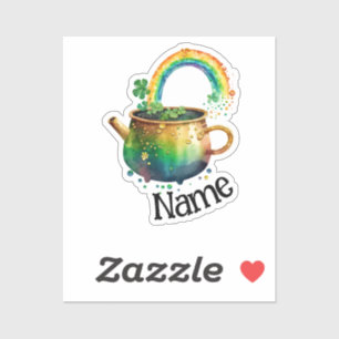 Personalisierter St. Patrick's Day Regenbogen  Aufkleber
