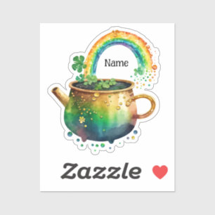 Personalisierter St. Patrick's Day Regenbogen Aufkleber