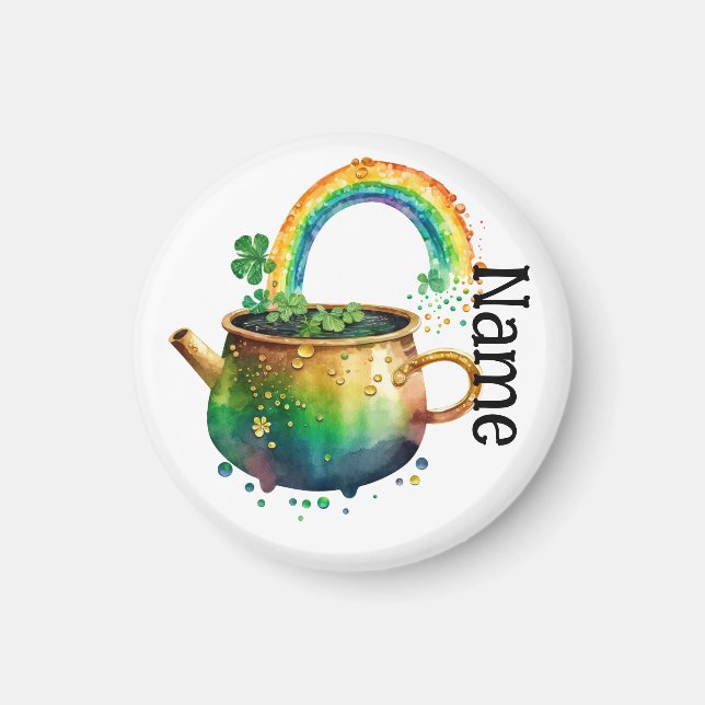 Personalisierter St. Patrick's Day Regenbogen Magnet (Vorne)