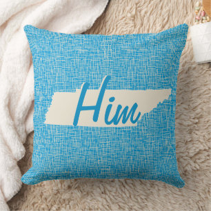 Personalisierter Staat Karte von Tennessee Blaukis Kissen