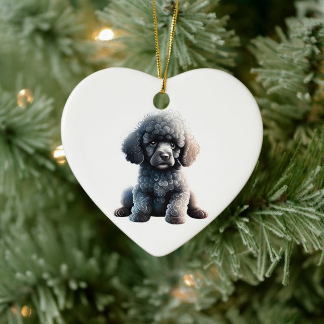 Personalisierter Standard Poodle Puppy Keramik Ornament (Baum)