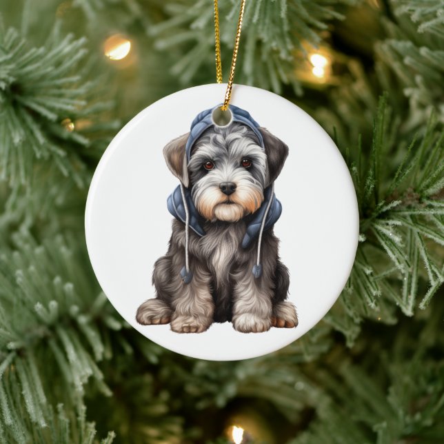 Personalisierter Standard Schnauzer Dog Keramik Ornament (Baum)