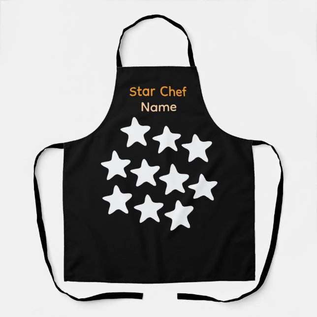 Personalisierter Star Chef Schwarze Schürze Schwar (Vorderseite)