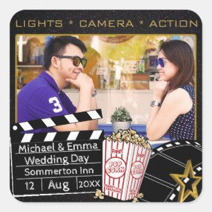 Personalisierter Star Frame Quadratischer Aufkleber