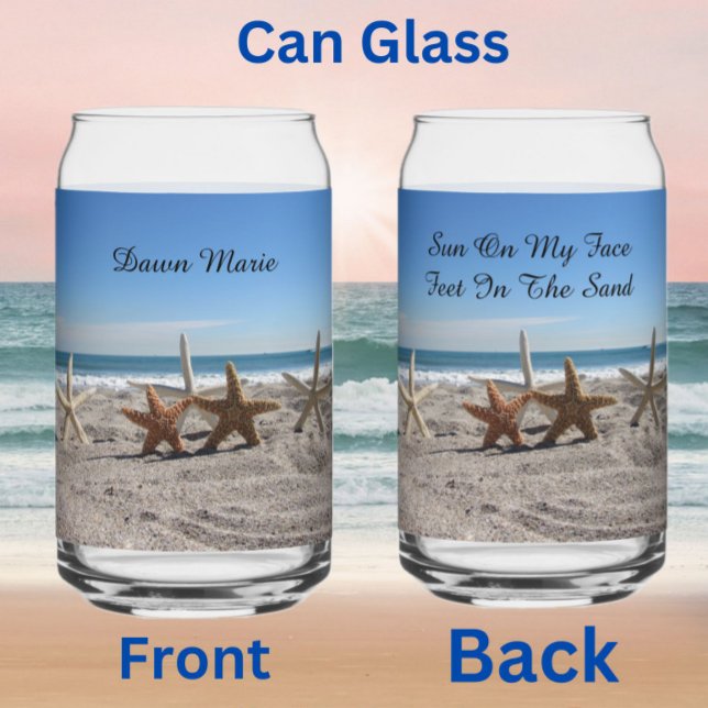 Personalisierter Starfish am Strand Dosenglas (can glass)