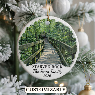 Personalisierter Starved Rock State Park, Illinois Keramik Ornament