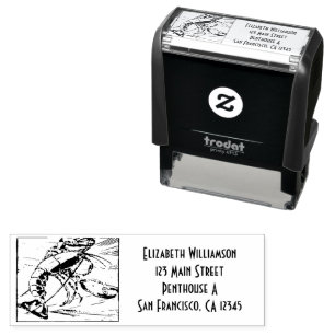 Personalisierter Stempel mit Hummer im Ozean