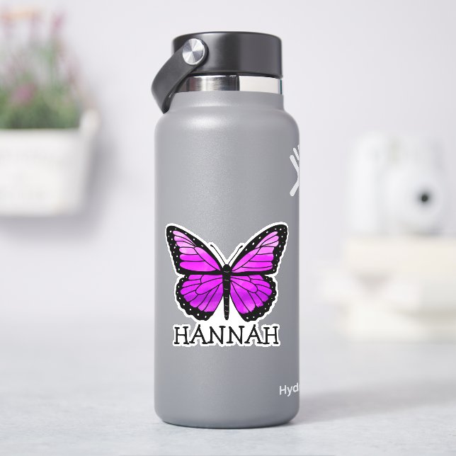 Personalisierter Sticker für die Lila Schmetterlin (HydroFlask)