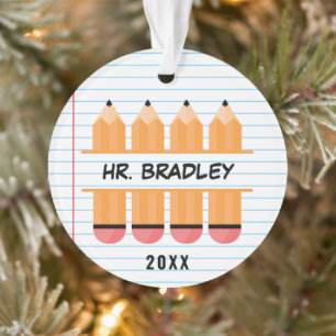 Personalisierter Stifterkennungslehrer Geburtstag Ornament