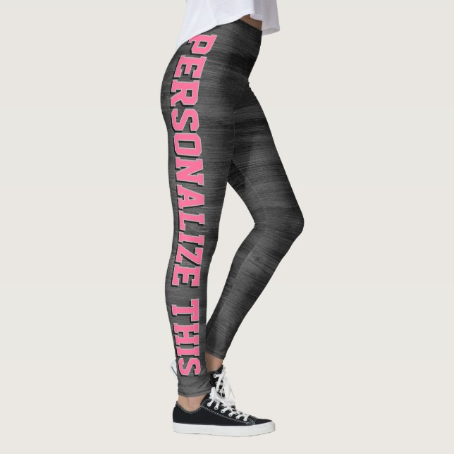 Personalisierter Stil - Grau Texturiert & Chic Pin Leggings (Rechts)