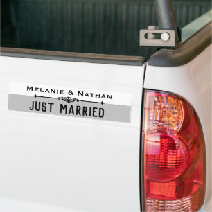 Personalisierter Stilvoller Frisch Vermählt Autoaufkleber