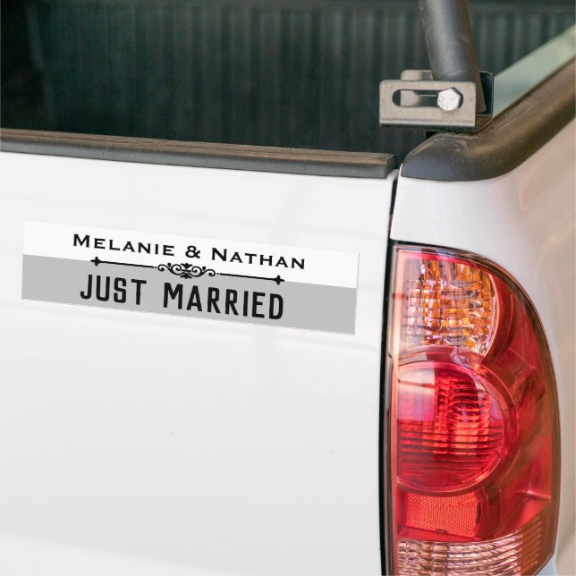 Personalisierter Stilvoller Frisch Vermählt Autoaufkleber (Auf Lkw)
