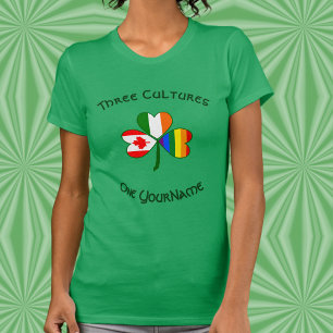Personalisierter Stolz Irland Kanada Shamrock Dame T-Shirt